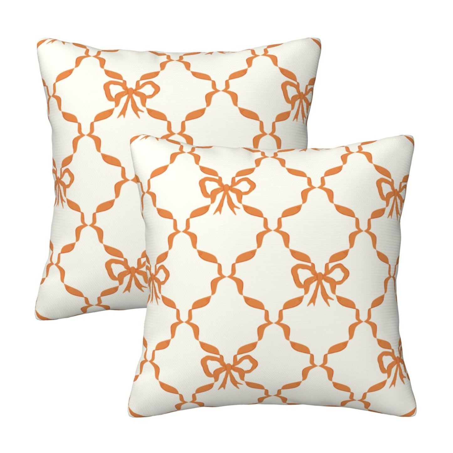 Autumn Harvest Decorative Pillow Covers - Pumpkins, Bows & Fall Themes (Set of 2)