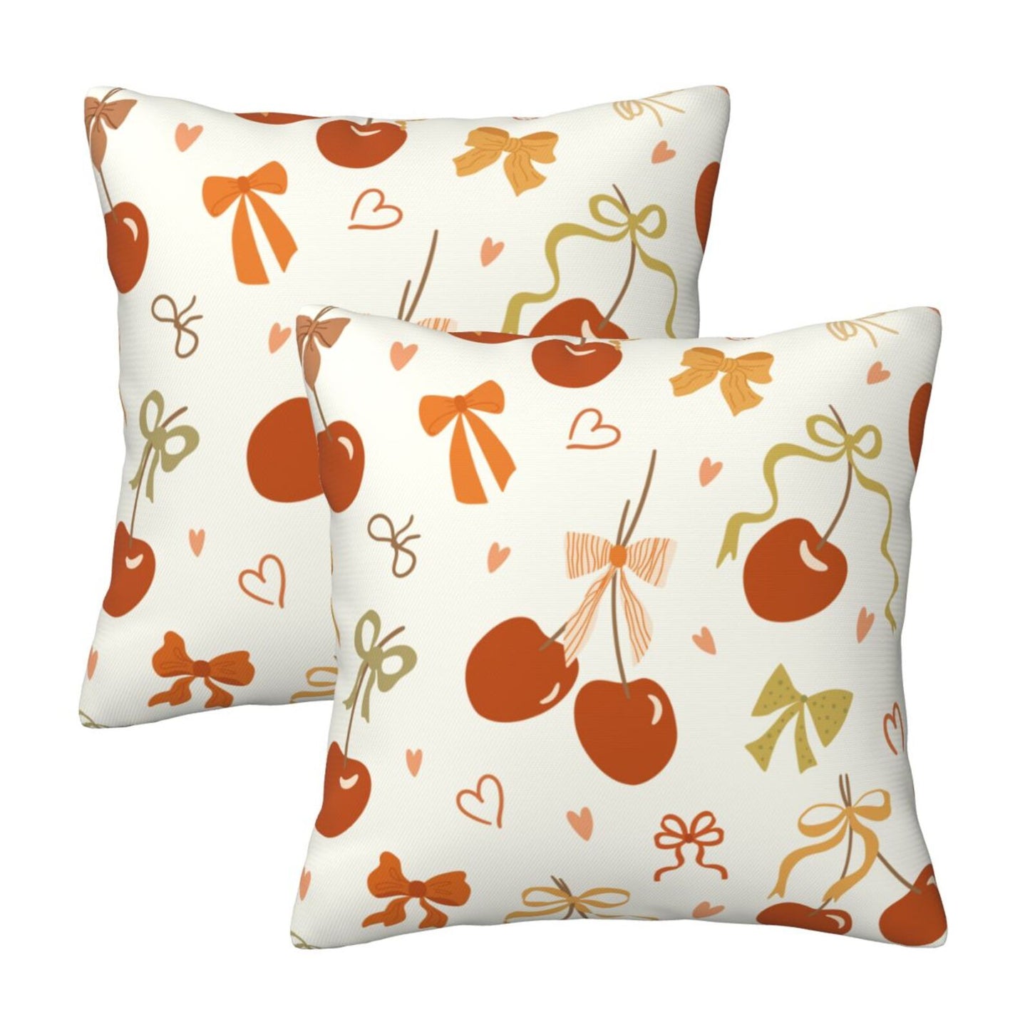 Autumn Harvest Decorative Pillow Covers - Pumpkins, Bows & Fall Themes (Set of 2)