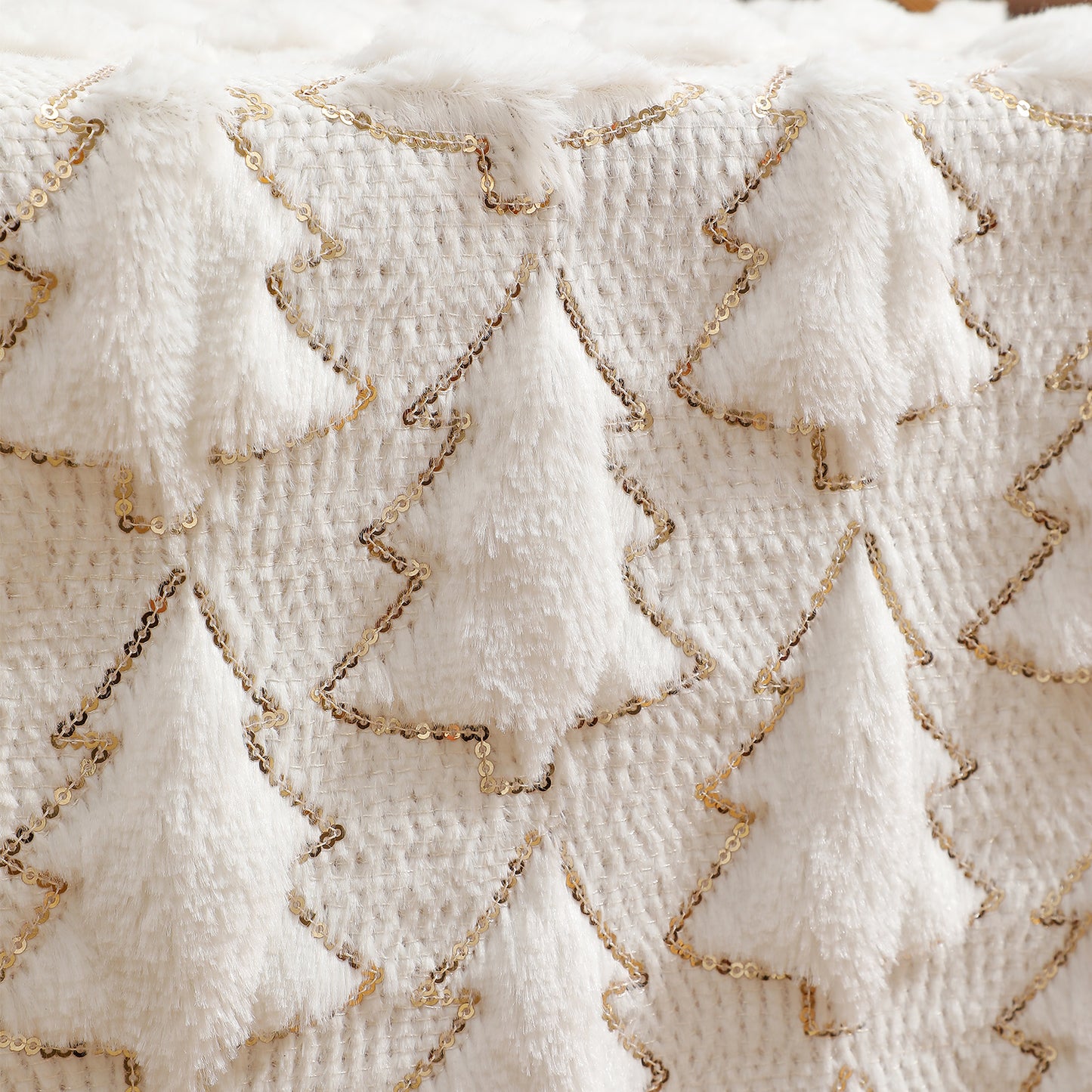 Christmas Tree Table Runner Winter Holiday Fur Decor for Kitchen Party Wedding Dining Table
