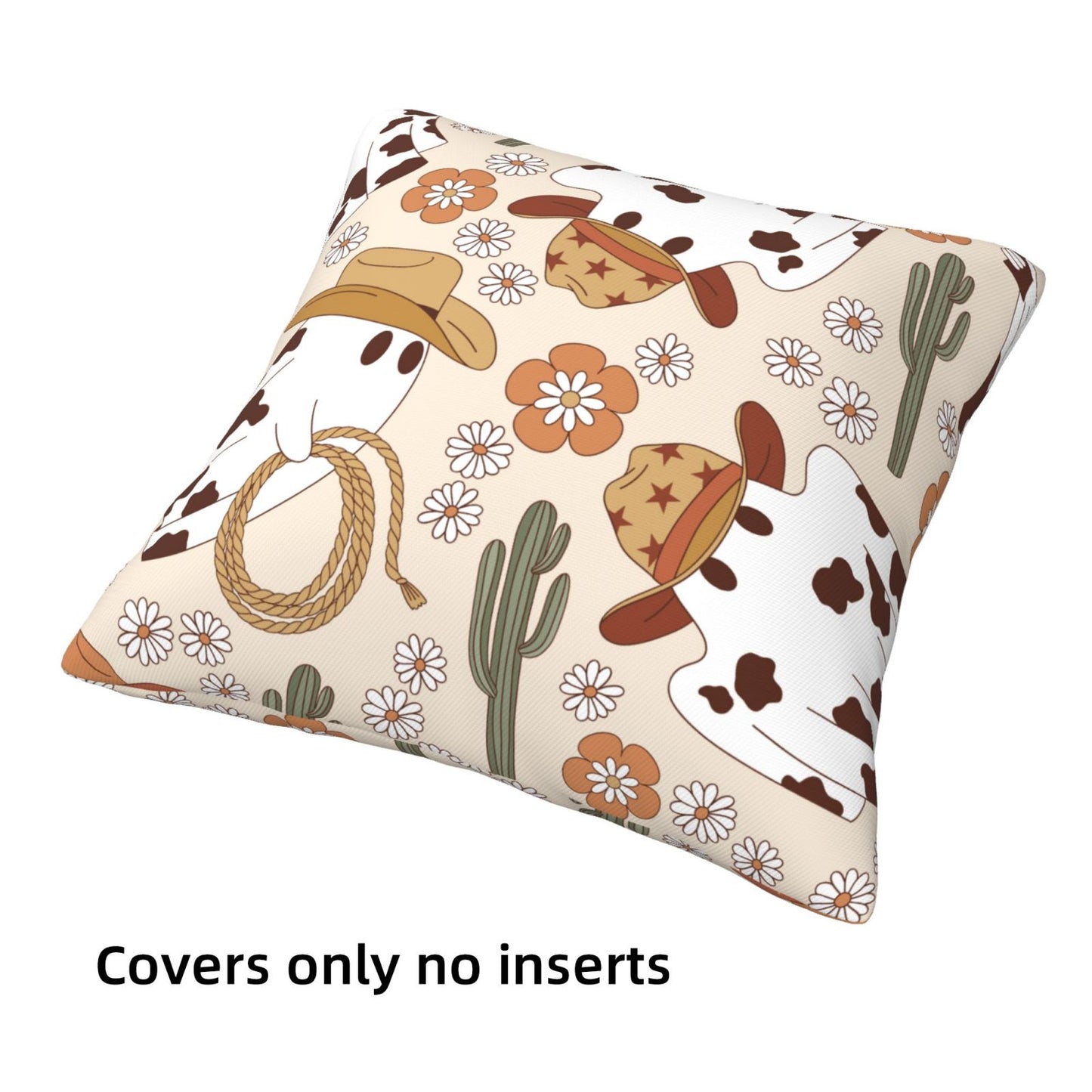 Halloween Throw Pillow Covers 18x18 inch Set of 4 Ghost Skeleton Decorative Cushion Covers for Sofa Couch