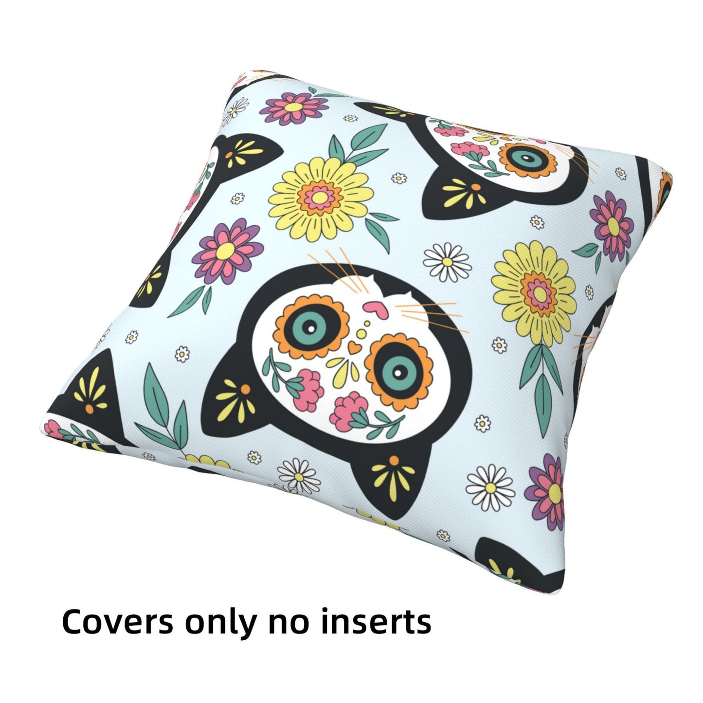 Mexican Throw Pillow Covers 18x18 inch Set of 4 Halloween Day of The Dead Decorative Cushion Covers for Sofa Couch