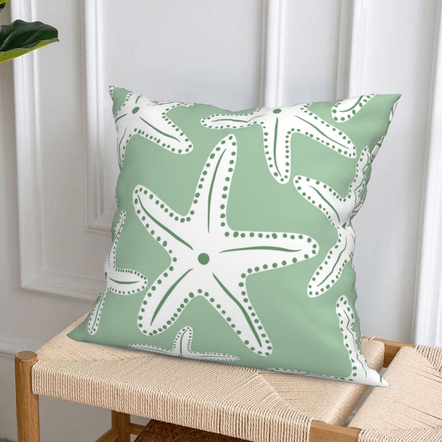 HOSTECCO Ocean Sea Throw Pillow Covers 18x18 inch Set of 4 Sea-Star Beach Pillow Cases Summer Colorful Decorative Cushion Covers for Sofa Couch