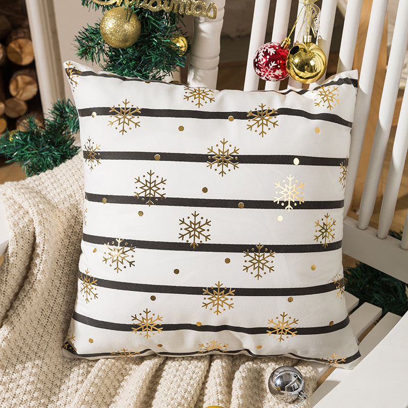 Christmas Cushion Covers 18x18 inches Gold Stamping Pillow Covers Set of 4
