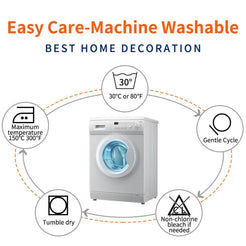 Care guide for black velvet polyester pillow covers with gold mountain and pagoda print
