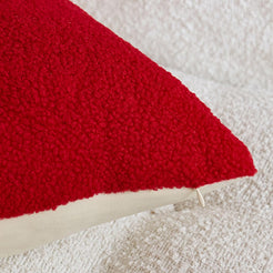 Textured Heart Pillow Covers - Red with White Heart