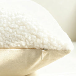 Textured Heart Pillow Covers - Ivory White with Bow