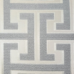 Geometric Jacquard Pillow Covers with Piping - Grey