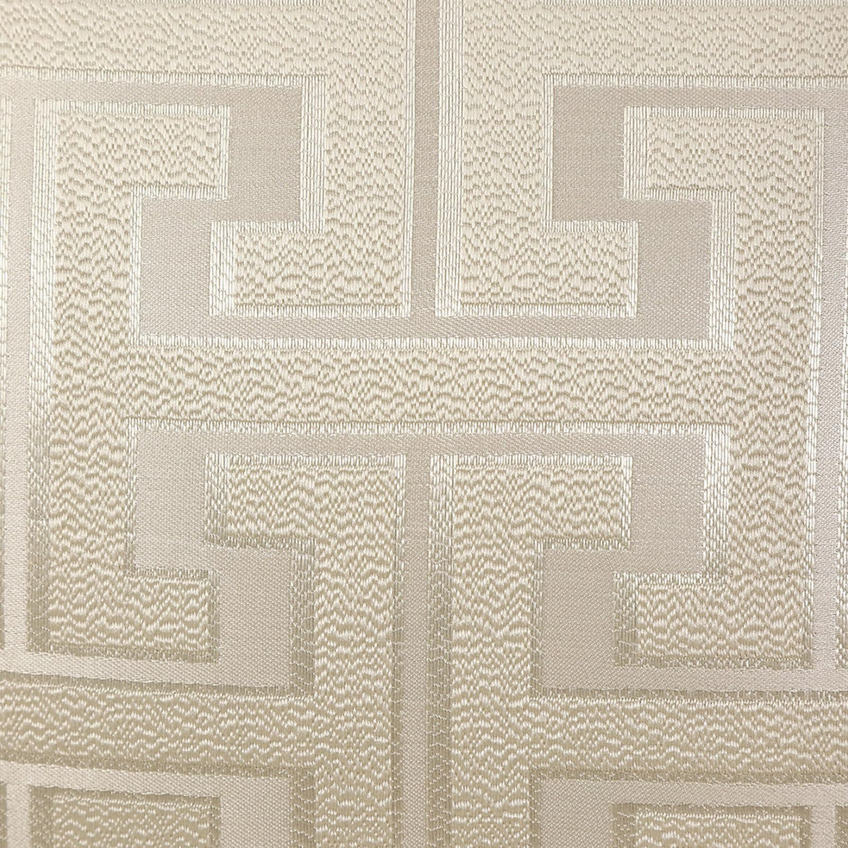 Geometric Jacquard Pillow Covers with Piping - Ivory White
