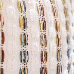 Striped Chenille Pillow Covers with Fringe - Multicolor