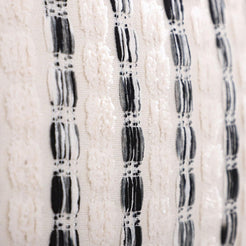 Striped Chenille Pillow Covers with Fringe - Black