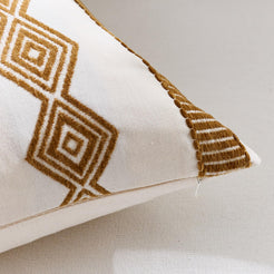 Embroidered Cotton-Blend Pillow Covers - Mustard Yellow