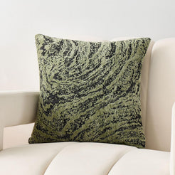 Abstract Marble Chenille Pillow Covers - Olive green