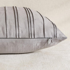 Pinch-Pleat Velvet Pillow Covers - Silver Grey