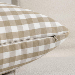 Yarn-Dyed Gingham Pillow Covers - Khaki Gingham