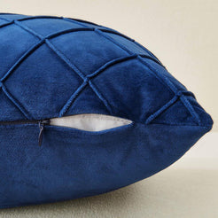 Diamond Pintuck Velvet Pillow Covers - Navy Blue