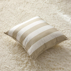 Striped and Checkered Velvet Pillow Covers - Taupe Stripe