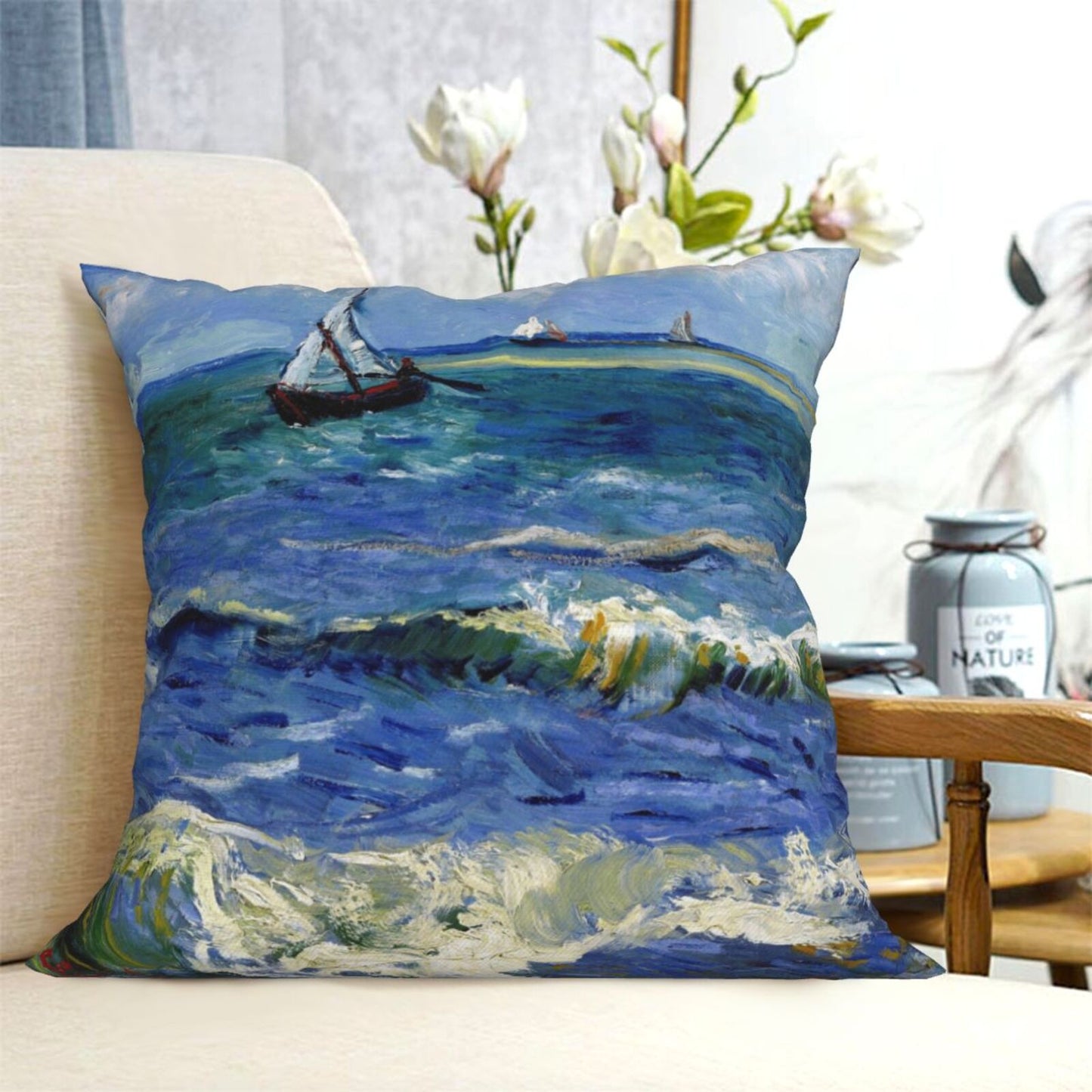 HOSTECCO Vincent Van Gogh Decorative Pillow Covers 18x18 in Set of 4