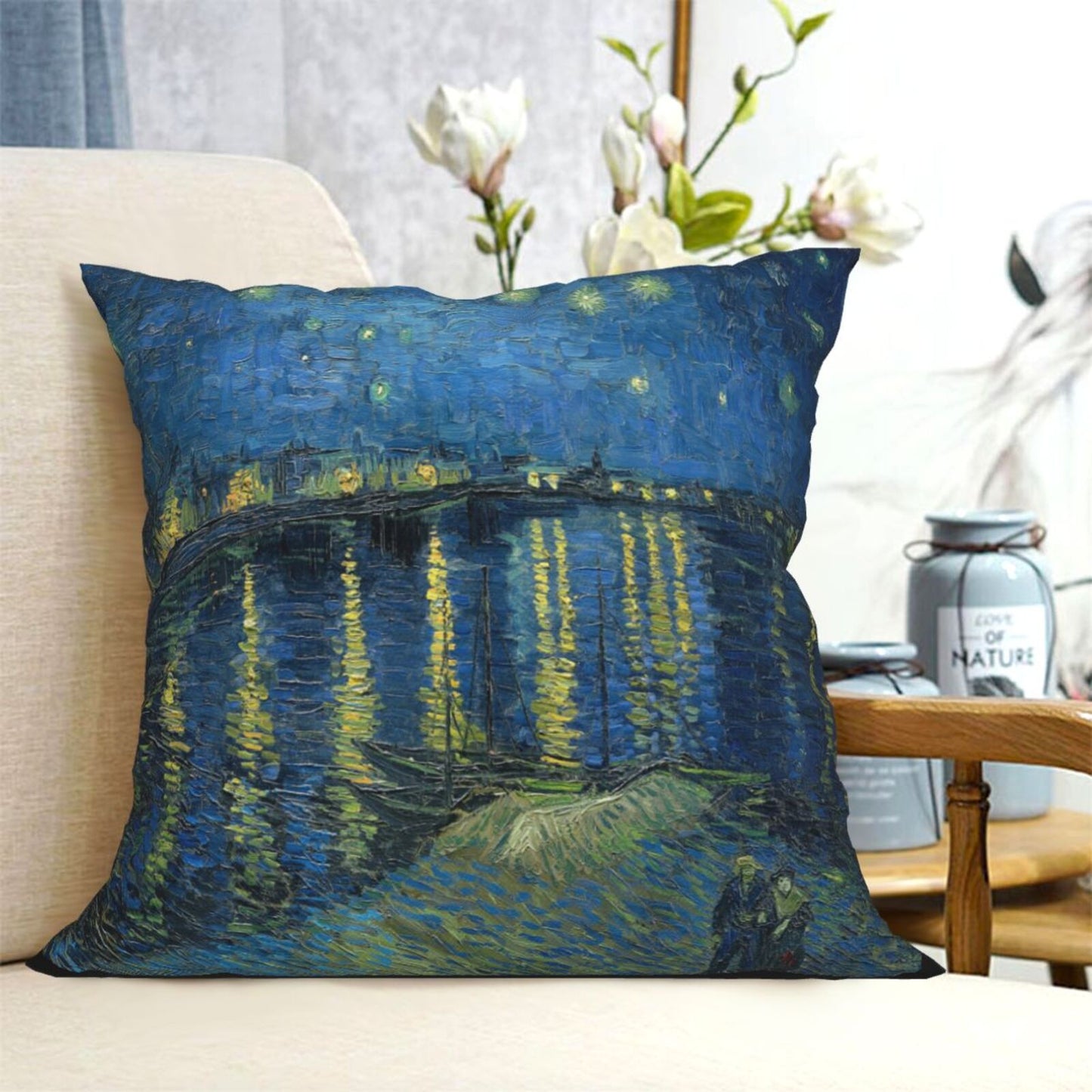 HOSTECCO 18 x 18 Inches Vincent Van Gogh Decorative Pillow Covers