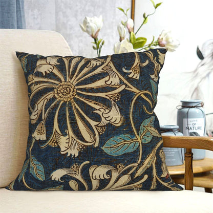 HOSTECCO William Morris Throw Pillow Covers 18x18 Inch Floral Pillow Cases for Sofa Couch Office