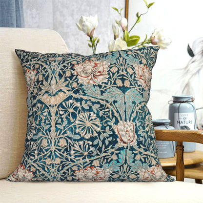 HOSTECCO William Morris Throw Pillow Covers 18x18 Inch Floral Pillow Cases for Sofa Couch Office