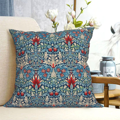 HOSTECCO William Morris Throw Pillow Covers 18x18 Inch Floral Pillow Cases for Sofa Couch Office