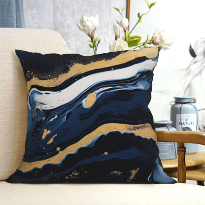 DHSAP-S7, HOSTECCO Navy Blue Gold Throw Pillow Covers 18x18 inch Set of 4 Marble Abstract Pillow Cases for Sofa Couch Living Room