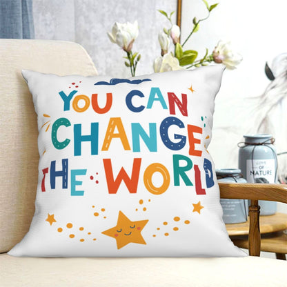 DWZQP-S1，HOSTECCO Colorful Classroom Throw Pillow Covers Inspiration Quotes Pillow Cases  for Kids Boys Girls