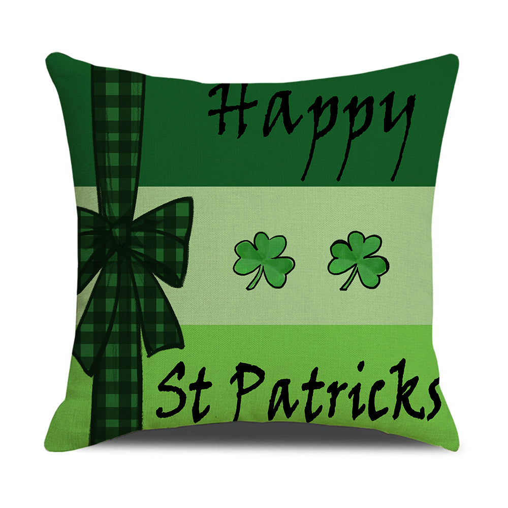 DHSSL，HOSTECCO St Patricks Day Pillow Covers 18x18 inch Set of 4  Lucky Shamrock Pillow Cases for Couch Sofa