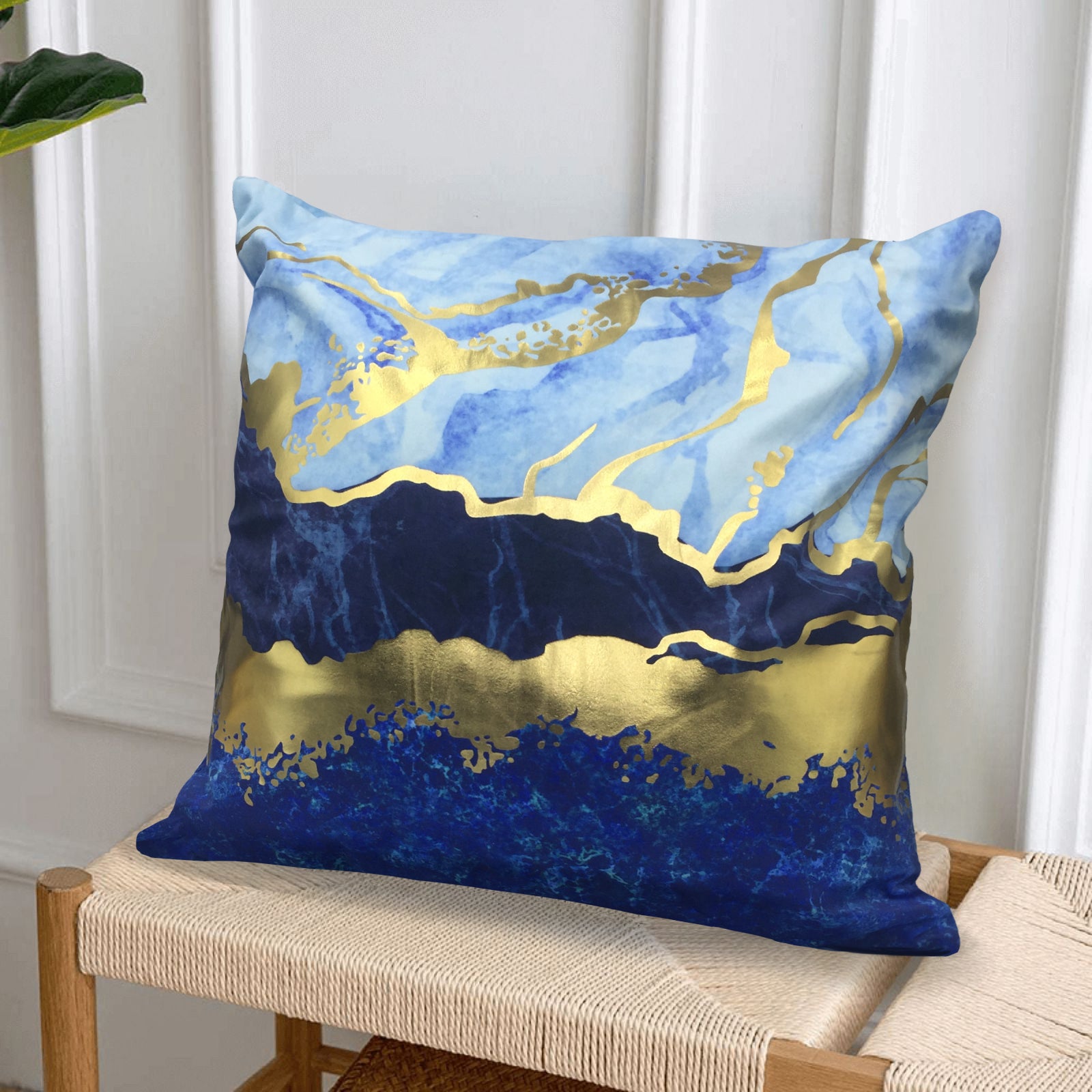 Navy discount gold throw