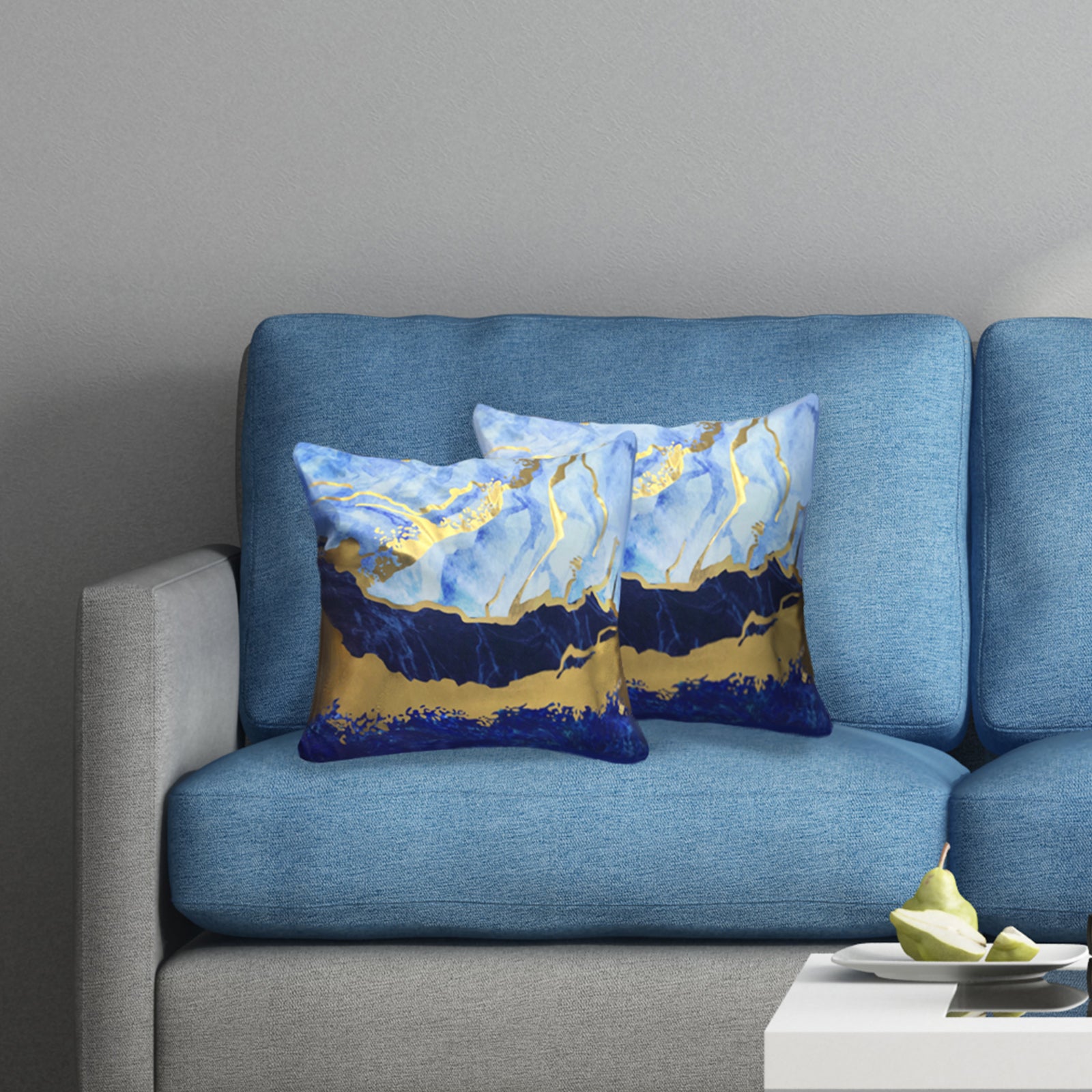 Pack of 4 Decorative Throw Pillow Covers 18x18 Inch Blue Ocean