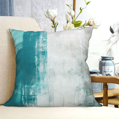 DHSAP-S4, HOSTECCO Teal Grey Throw Pillow Covers 18x18 inch Set of 4 Turquoise Abstract Pillowcases for Sofa Couch