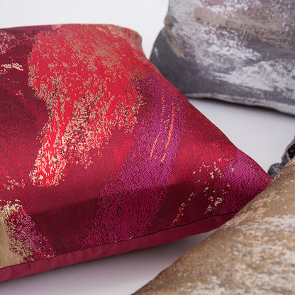Abstract Throw Pillow Covers 18x18 inch Set of 2 Jacquard Textured Decorative Cushion Covers