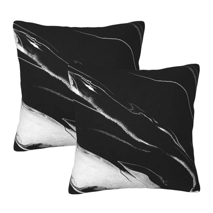 HOSTECCO Navy Blue Throw Pillow CoversLuxury Velvet Abstract Marble Decorative Cushion Covers with Gold Veins, Coastal Style Pillowcases for Sofa Couch Bed