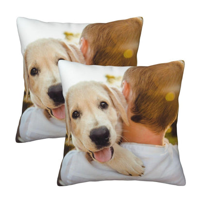 HOSTECCO Custom Pillow Cover Outdoor Waterproof Personalized Gift Pillow Case Picture Photos Customized Decorative Cushion Cover for Patio Lawn Garden