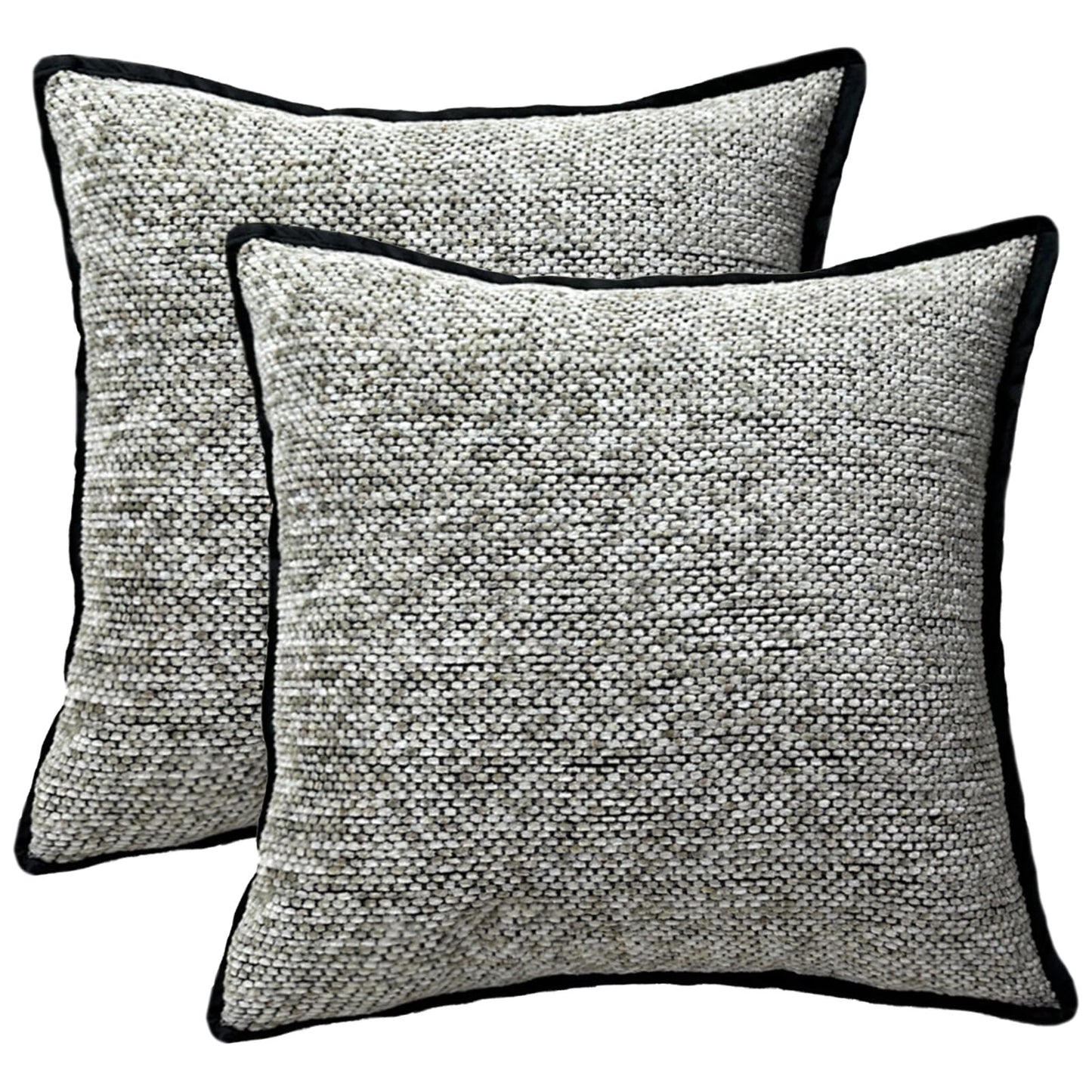 HOSTECCO Olive Green Throw Pillow Covers with Edge Set of 2 Chenille Textured Pillow Cases Farmhouse Decorative Cushion Covers for Sofa Couch Spring Decor