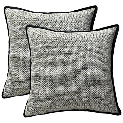 HOSTECCO Olive Green Throw Pillow Covers with Edge Set of 2 Chenille Textured Pillow Cases Farmhouse Decorative Cushion Covers for Sofa Couch Spring Decor