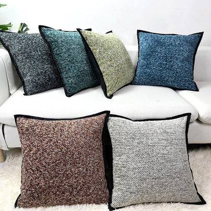 HOSTECCO Olive Green Throw Pillow Covers with Edge Set of 2 Chenille Textured Pillow Cases Farmhouse Decorative Cushion Covers for Sofa Couch Spring Decor