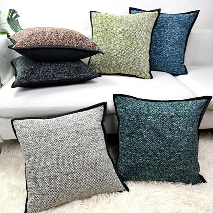 HOSTECCO Olive Green Throw Pillow Covers with Edge Set of 2 Chenille Textured Pillow Cases Farmhouse Decorative Cushion Covers for Sofa Couch Spring Decor