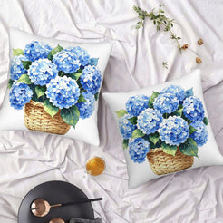 Floral throw pillow covers 18x18 Set of 2 for sofa couch and living room decor
