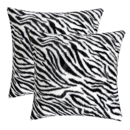 HOSTECCO Leopard Print Throw Pillow Covers Set of 2 Cheetah Print Pillow Cases Wildlife Velvet Decorative Cushion Covers for Sofa Couch Bedroom Living Room