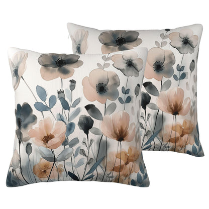 HOSTECCO Floral Black Cat Throw Pillow Covers, Waterproof Spring Pillow Covers with Colorful Wildflowers, Cute Garden Cat Throw Pillows for Couch Sofa Bedroom, Cat Lady Mom Gift Decor