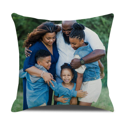 HOSTECCO Custom Pillow Cover Outdoor Waterproof Personalized Gift Pillow Case Picture Photos Customized Decorative Cushion Cover for Patio Lawn Garden