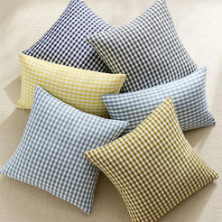Plaid throw pillow covers 18x18 Set of 2 for sofa couch and living room decor