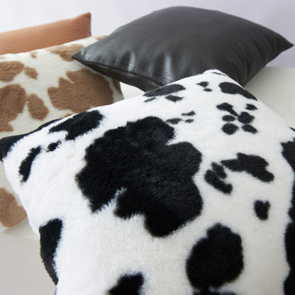 CCHDZ，HOSTECCO Cowhide Western Pillow Covers Plush Fluffy Pillow Cases for Couch Living Room