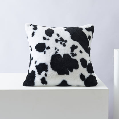 CCHDZ，HOSTECCO Cowhide Western Pillow Covers Plush Fluffy Pillow Cases for Couch Living Room