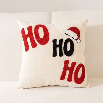 CTECC, HOSTECCO Christmas Throw Pillow Covers 18x18 inch Embroidery Xmas Pillow Cases for Sofa Living Room