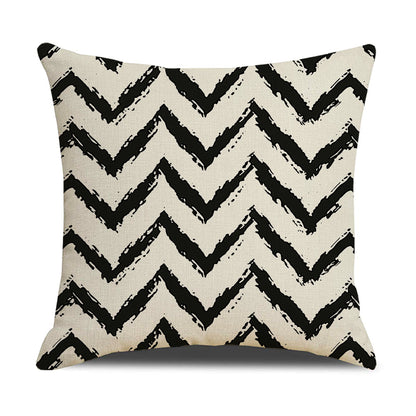 DHSBL-S3，HOSTECCO Geocentric Throw Pillow Covers 18x18 inch Set of 4 Black and White Pillow Cases for Sofa Couch