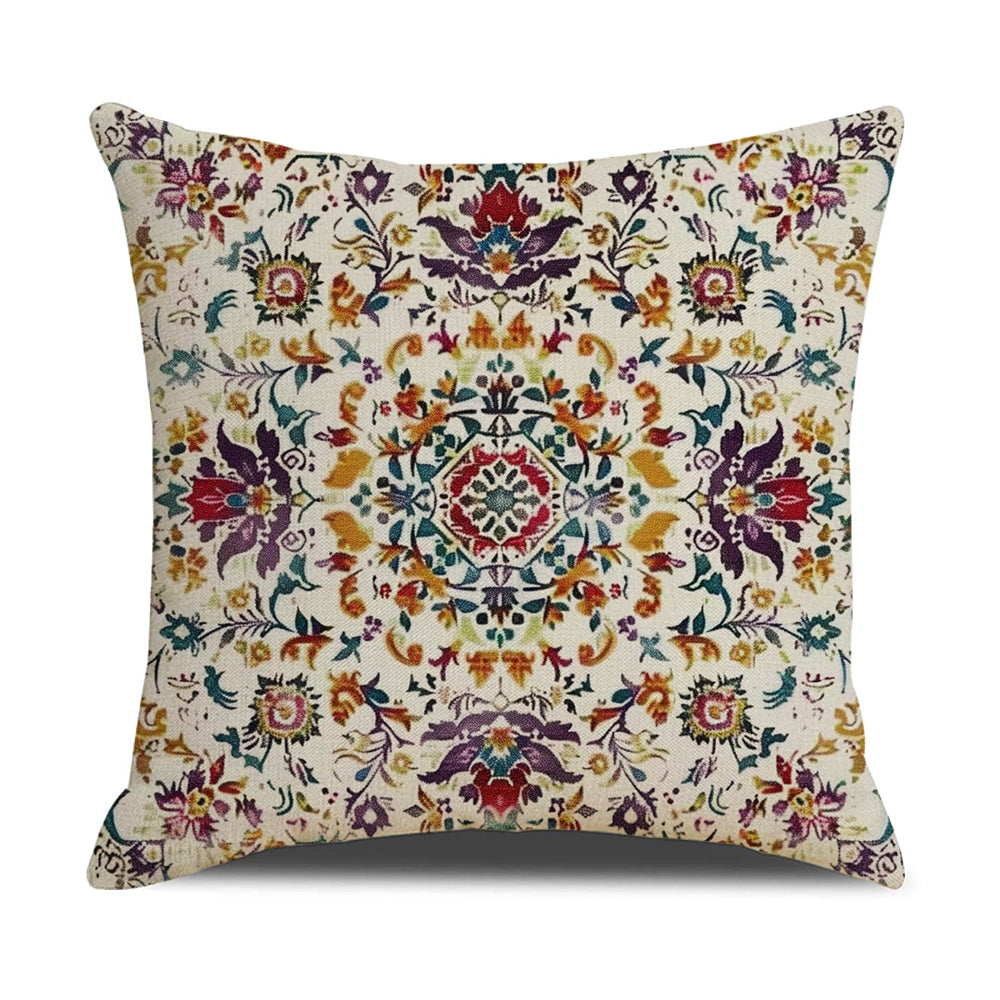 DHSBL-S6，HOSTECCO Ethnic Boho Abstract Pillow Covers 18x18 inch Set of 4 Carpet Pattern Pillow Cases for Couch Sofa