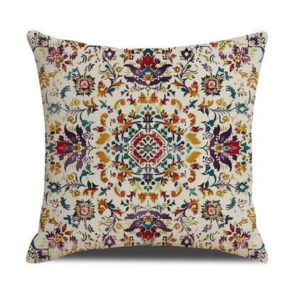 DHSBL-S6，HOSTECCO Ethnic Boho Abstract Pillow Covers 18x18 inch Set of 4 Carpet Pattern Pillow Cases for Couch Sofa