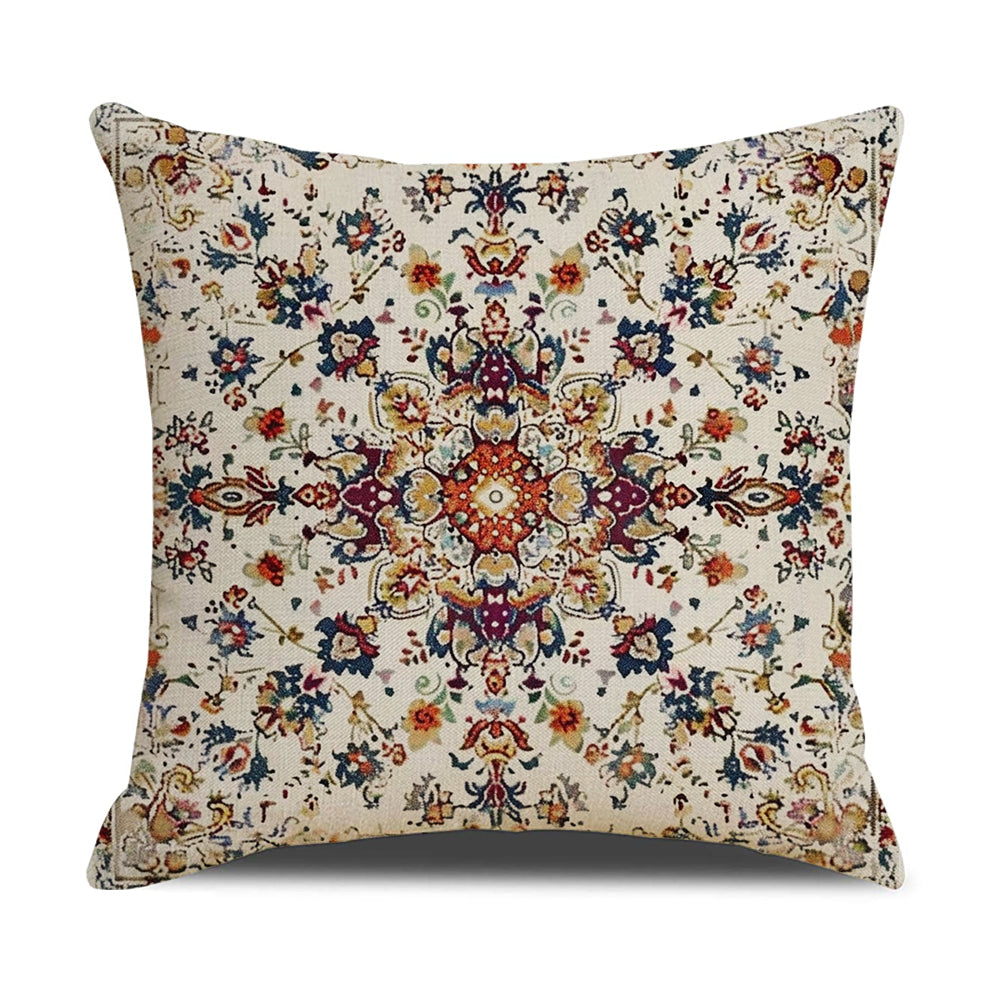 DHSBL-S6，HOSTECCO Ethnic Boho Abstract Pillow Covers 18x18 inch Set of 4 Carpet Pattern Pillow Cases for Couch Sofa